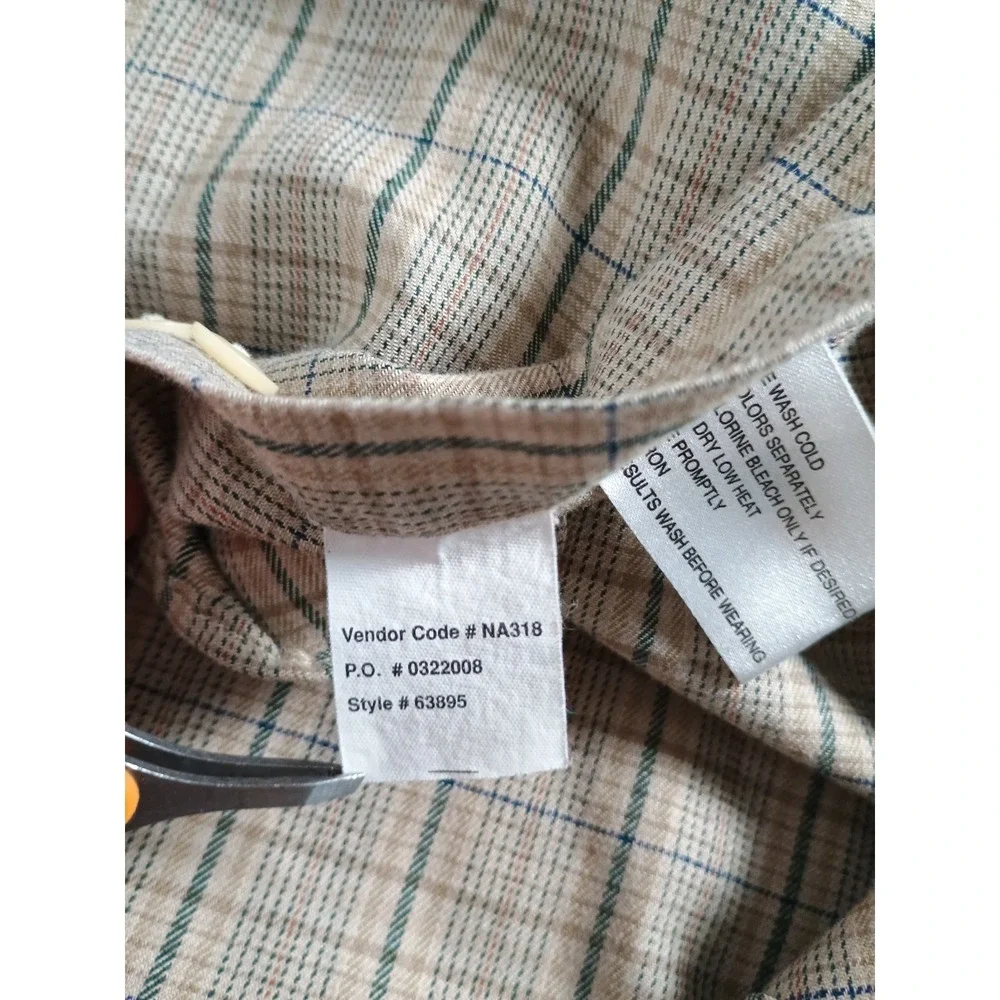 CHAPS Ralph Lauren Shirt Men's Large Brown Plaid Long Sleeve Button Down Vintage